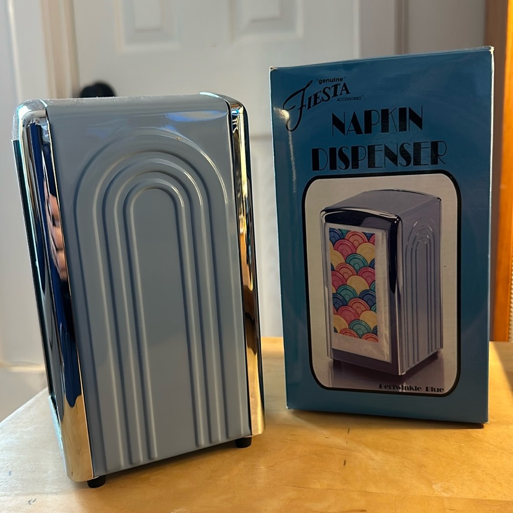NEW Vintage Diner Napkin Holder - Periwinkle Blue Homer Laughlin Fiesta Ware